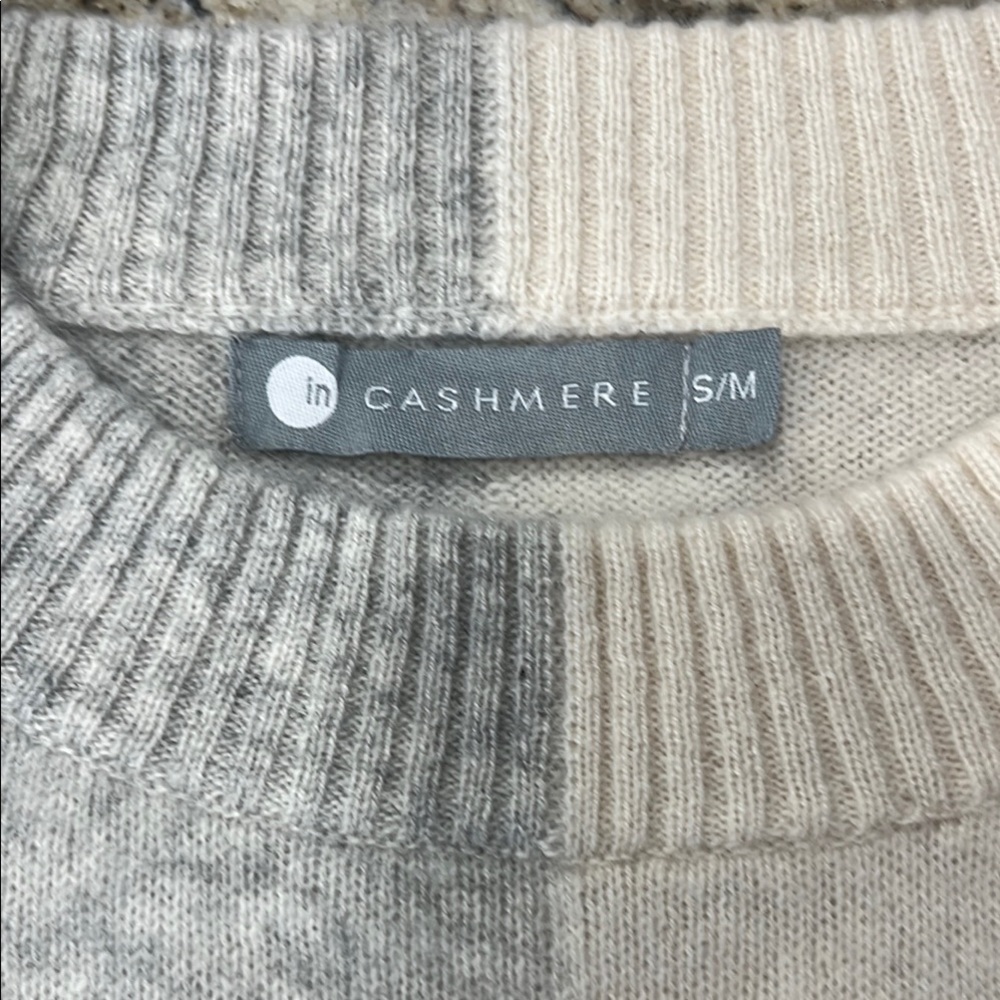 Gray and Cream Cashmere poncho